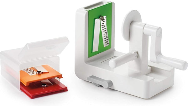 Good Grips groente-/spiraalsnijder, messen van meerkleurig roestvrij staal (wit, groen, oranje, rood), 20 x 13 x 20 cm