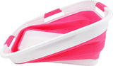 Opvouwbare kunststof wasmand, 30 l, opvouwbaar, pop-up-opbergcontainer/organizer, ruimtebesparende wasmand, watercapaciteit 24 l (wit/roze)