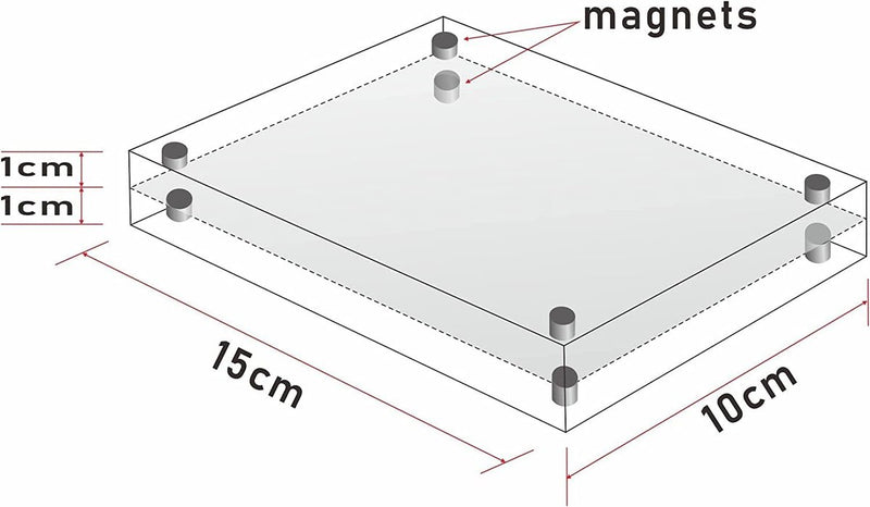 10 x 15 cm acryl fotolijst, transparante magnetische fotolijst, dubbelzijdige frameloze lijst - set van 2 (stijl 2)