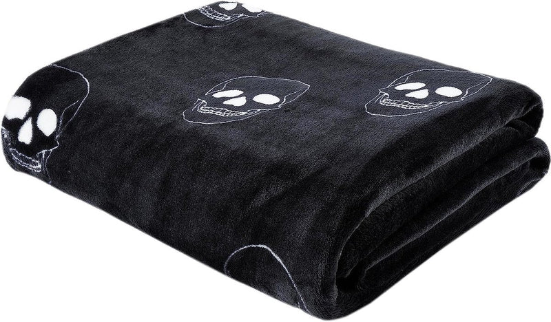 Grijze Skull Fleece deken/plaid 130 x 170 cm