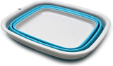 Collapsible Tub - Foldable Dish Tub - Portable Washing Basin - Space Saving plastic Washtub, lichtblauw, klein