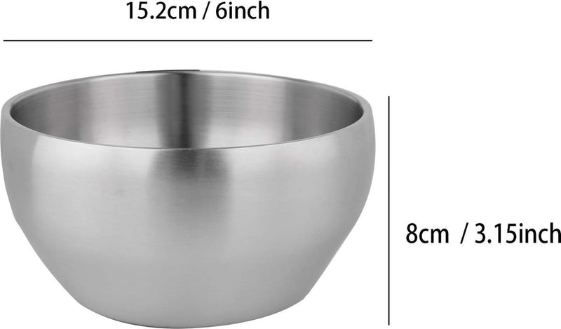 28oz Heavy Duty dubbel geborsteld SUS304 roestvrijstalen kommenset BPA-vrij, set van 2 (5,9 inch)