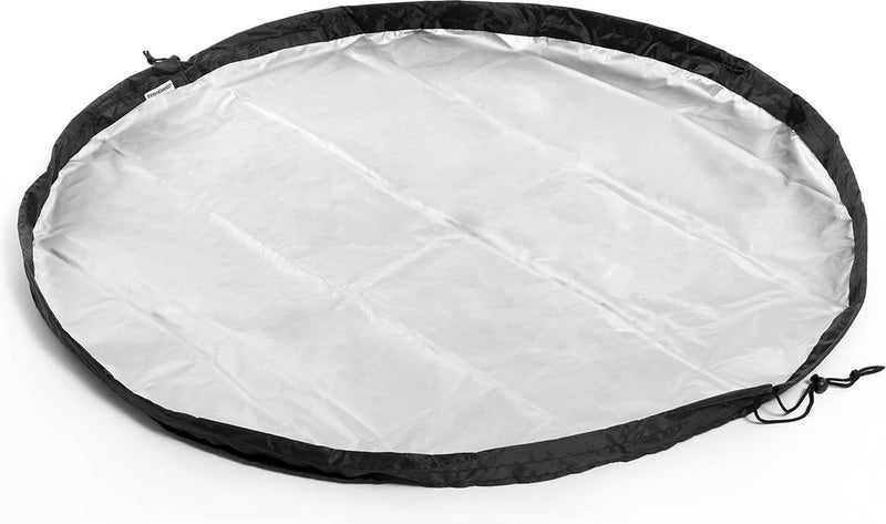 2-in-1 aankleedkussen, 190D Oxford stoffen mat voor kleedruimte en waterdichte tas 2-in-1 gymtas, zwart verzilverd, 90 x 5 x 90 cm