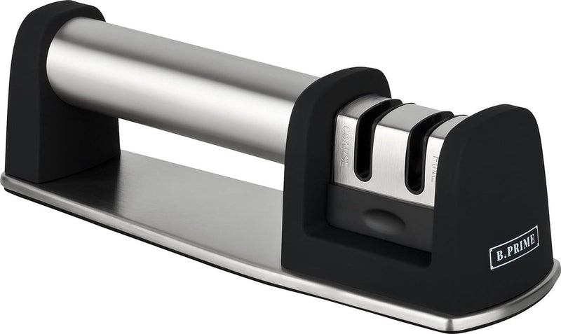 handmatige messenslijper, 2-traps messenslijper voor grof en fijn slijpen, messenslijpen, honen en polijsten, slijpsteen voor messenset, slijpstaal, messenslijper