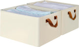 Opbergbox set van 2, opvouwbare opbergmand, Oxford stof 36x26x20 cm, organizerbox voor kledingstaatdozen, opbergrekken, kasten (beige)