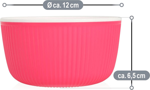 5 x ontbijtgranenschalen - kunststof snackkom - herbruikbare container vaatwasmachinebestendig - slakommen voor de tuin - onbreekbare kommen [selectie varieert] (5 stuks - ontbijtgranenkom - kleurrijk)