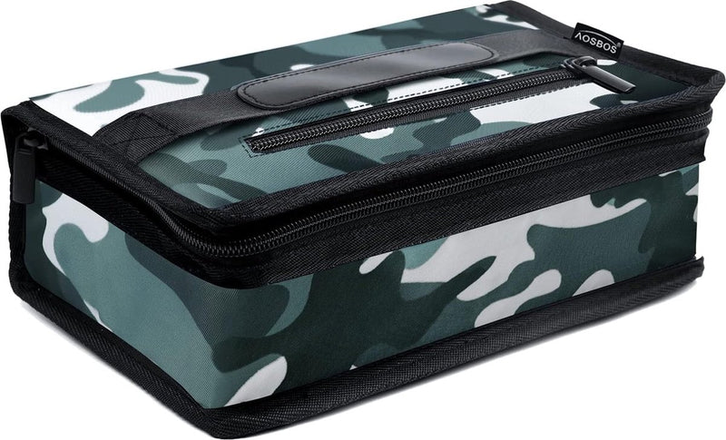 Kleine koeltas voor onderweg, mini-lunchtas, herenkoelboxtas, opvouwbare lunchtas, geïsoleerde tas met ritssluiting, thermische tas voor werk, school, auto, reizen, 3,5L, camouflage