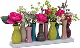 Set bloemenvazen, keramiek, gekleurd en wit, decoratief