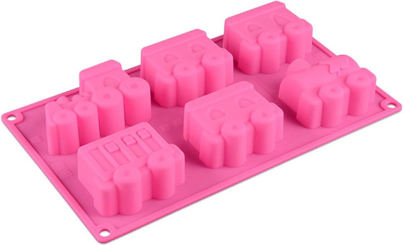 Set van 2 premium siliconen bakvormen/muffinvormen voor muffins, cupcakes, cakes, puddingen, ijsblokjes en gelei - treinauto-bakvorm voor indrukwekkende creaties, hoogwaardige siliconen cakevorm