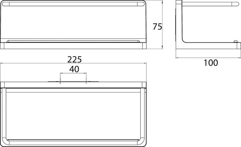 Ronde wandmand met beugel en verborgen bevestiging, elegante doucheplank om te schroeven of te lijmen van metaal, hoogwaardig doucherek voor badkameraccessoires, chroom/mat wit