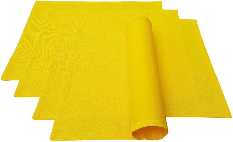 Placemat placemat placemats 4 stuks ca. 46 x 36 cm katoen vele kleuren (geel)