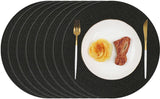 Placemats rond zwart 8 stuks wasbaar 34 cm tafel placemats hittebestendige placemats voor keukendiner