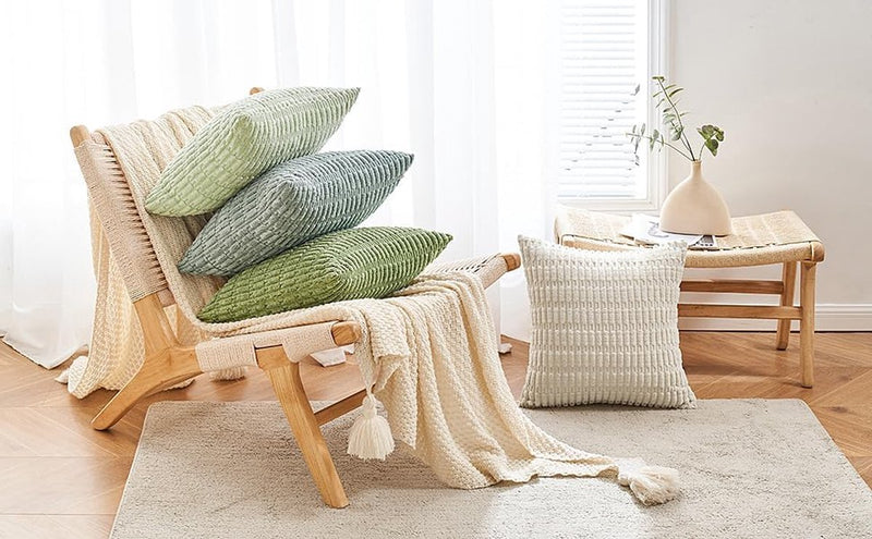 Corduroy kussenhoezen, decoratieve bankkussenhoezen, moderne kussenhoezen, 30 x 50 cm, decoratieve kussenhoezen voor woonkamer, bank, slaapkamer, set van 2, beige