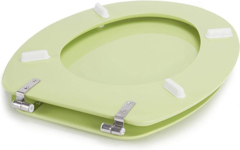 Toiletbril, mdf, amandelgroen., 30 x 20 x 15 cm