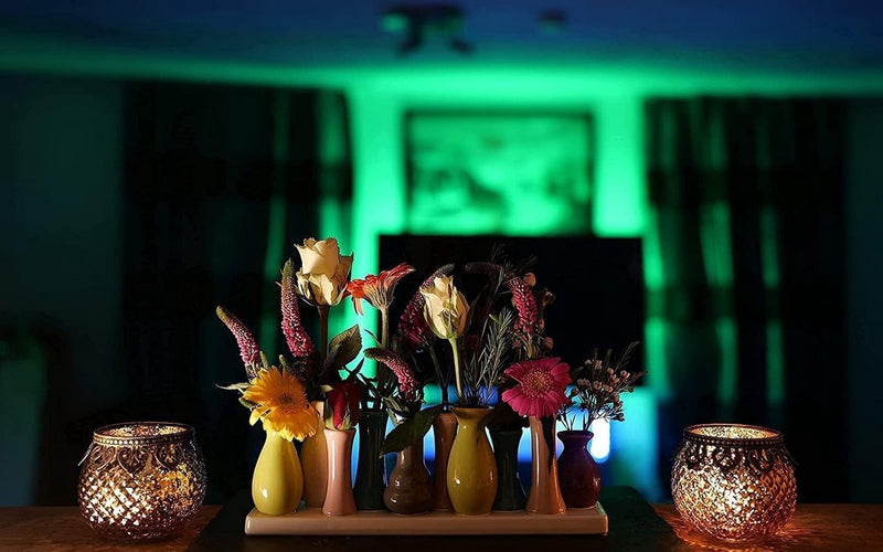 Set bloemenvazen, keramiek, gekleurd en wit, decoratief