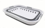 42L opvouwbare plastic wasmand - pop-up opslagcontainer/organizer - draagbaar - ruimtebesparend (1, wit/grijs)