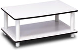 Just 3-Tier No Tools TV-standaard, TV-standaard, salontafel, wit, 59,9 (breedte) x 39,6 (hoogte) x 39,6 (diepte) cm