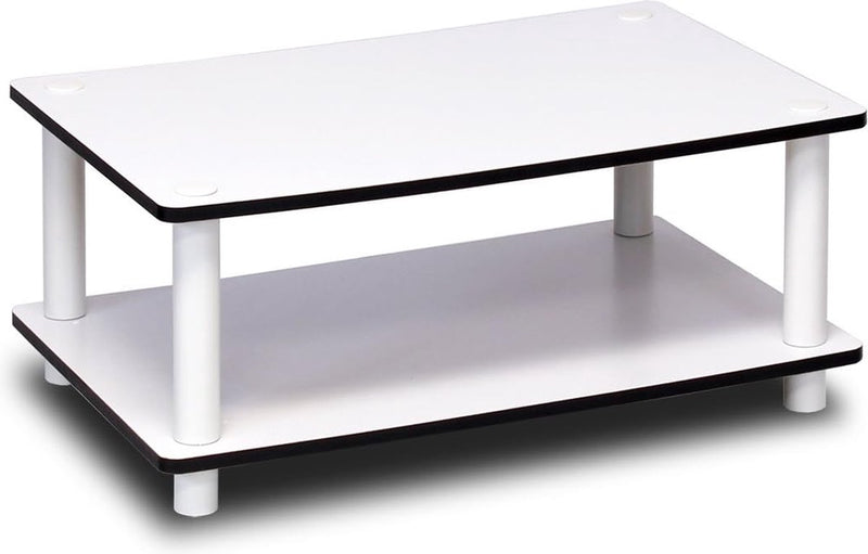 Just 3-Tier No Tools TV-standaard, TV-standaard, salontafel, wit, 59,9 (breedte) x 39,6 (hoogte) x 39,6 (diepte) cm