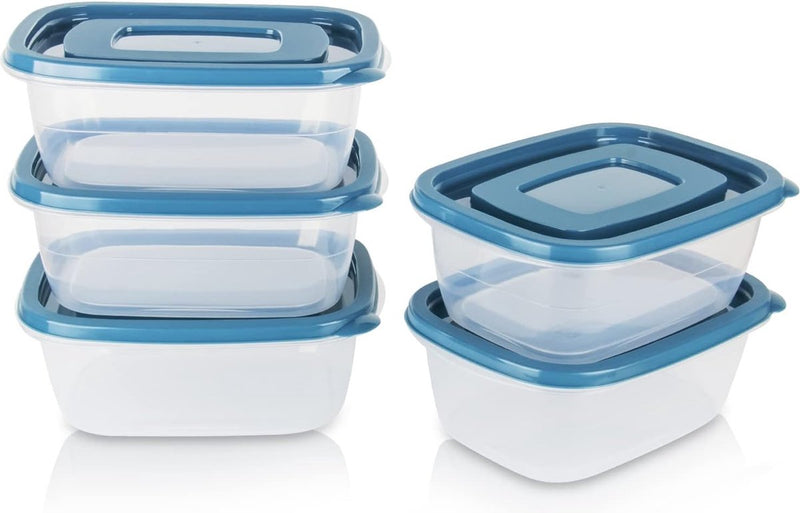 Voedselcontainers, opbergset (1000ML per doos), BPA-vrij, rechthoekig, kunststof, voedselcontainers met deksel, stapelbaar, voor school, werk, reizen en maaltijden, 10 stuks