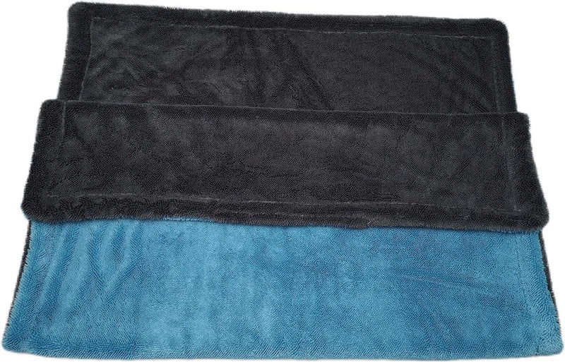 Premium microvezel droogdoek, glanzend Baddroogdoek, superabsorberend, twist-stack microvezeldoek, douchecabinedoek voor het verwijderen van water in de douche, badkamer (1200 g/m², 90 x 60 cm, blauwgrijs)
