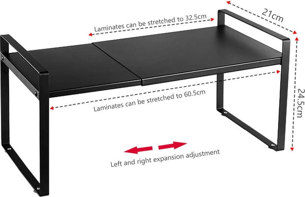 Keukenrek op het werkblad, uitbreidbaar, multifunctioneel metalen keukenrek, heavy duty, verstelbaar werkbladenrek, kruidenrek, organizer, pantry, vrijstaand voor keuken en badkamer