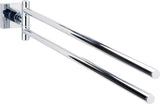 Badkamerhanddoekhouder, 2-armig en draaibaar, verchroomd - voor wandmontage zonder boren, inclusief lijmoplossing - 85mm x 50mm x 485mm