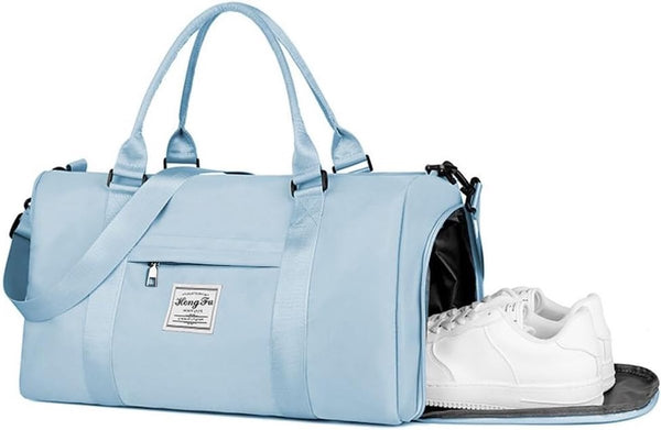 Sports Bag, Travel Duffel Bag, Sports Duffel Bag with Shoe Compartment & Wet Compartment, Waterproof Overnight Bag, Travel Bag, Luggage Bag for Sports & Travel for Men and Women, #2 Blue, 1