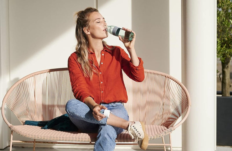 Drinkfles Ellipse Nordic Pink, inhoud 700 ml, ook voor koolzuurhoudende dranken, onbreekbaar materiaal, lekvrij, vaatwasmachinebestendig