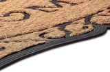 Deurmat, kokos en rubber, 45 x 75 cm, antislip vuilvangmat, natuur voor binnen en buiten, huismat, hart, kokosvezel, weerbestendig, kokosmat voor entree en buiten