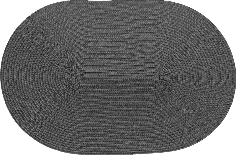 Placemat Placemat Tafellinnen Placemats voor Eetkamer Geweven Ovaal Patroon Grijs Set van 4 Vinyl Voedselveilig 45 x 30 cm Pak van 4