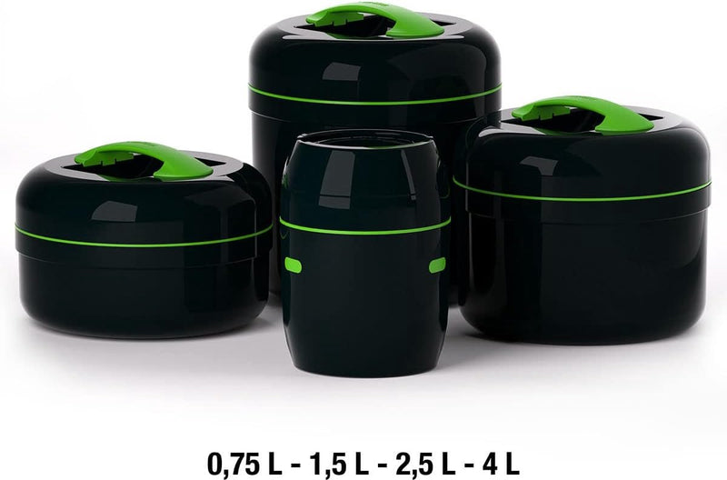 Proterm broodtrommel, zwart-groen, 1,5 l