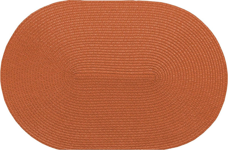 Placemat Brick Oval, placemat voor eetkamer, eettafelmatten, schotelonderzetters, placemats, geweven, geschikt voor levensmiddelen, oranje, 45 x 30 cm, 4 stuks,