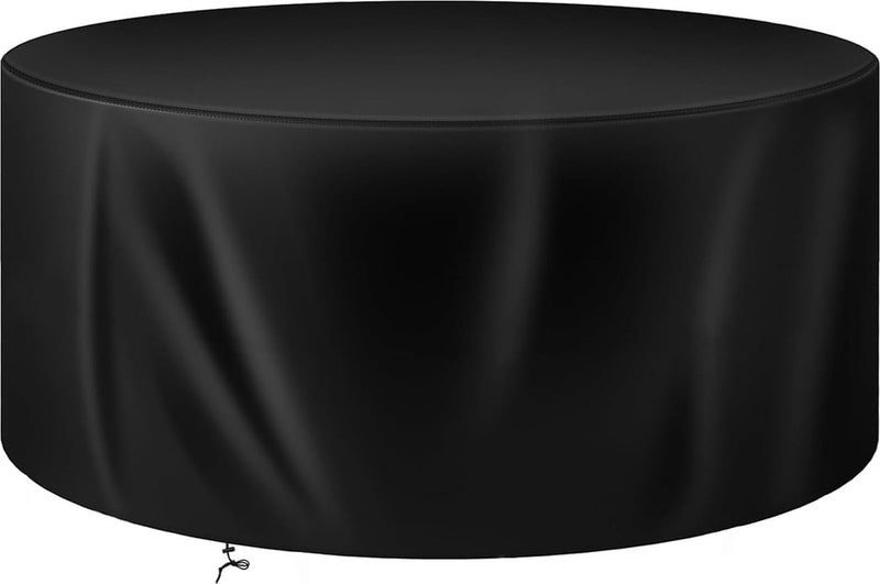 Afdekking voor tuinmeubelen, waterdichte afdekking voor tuinmeubelen, 420D Oxford, beschermhoes, anti-UV, stofdicht, winddicht, afdekzeil voor tuinmeubelen, terrasmeubels, rond, 180 x 90 cm