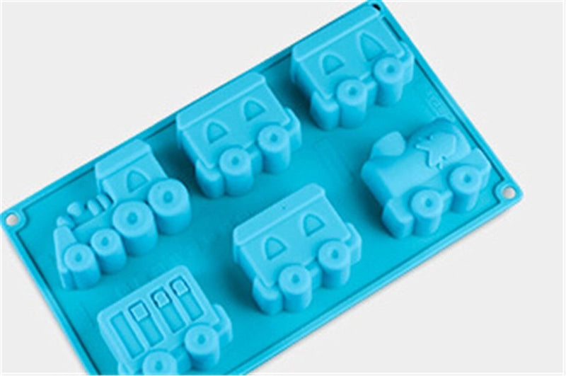 Set van 2 premium siliconen bakvormen/muffinvormen voor muffins, cupcakes, cakes, puddingen, ijsblokjes en gelei - treinauto-bakvorm voor indrukwekkende creaties, hoogwaardige siliconen cakevorm