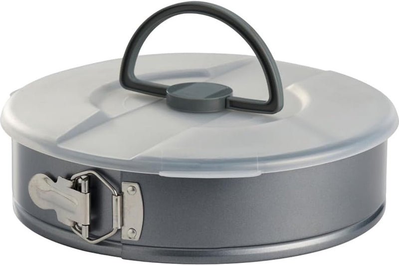 Bakvorm met antiaanbaklaag - ronde taartvorm - springvorm met transportkap - koolstofstaal - 26 cm - zwart