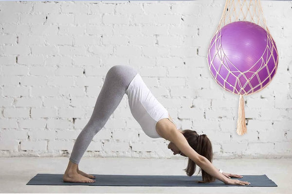 1 x gymnastiekbal-opbergrek, houder voor oefenbal, yogabal, gymnastiekbal, yogabal, stabiliteitsballen, fitnesslessen of thuis, met schroeven, 1