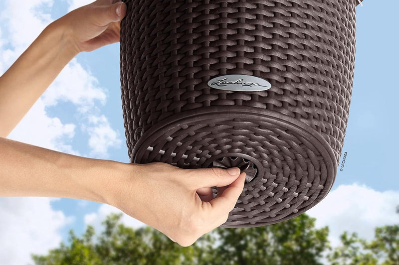 Cottage Plantenbak met aardebewateringssysteem, graniet, 27 x 27 x 23 cm, Single