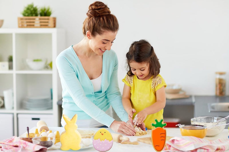 uitsteekvormpjes set paaseieren hazen groot 20,5 cm koekjessnijder Pasen hazen uitsteker set koekjes uitsteker haas uitsteekvormpjes Pasen voor bakken kinderen