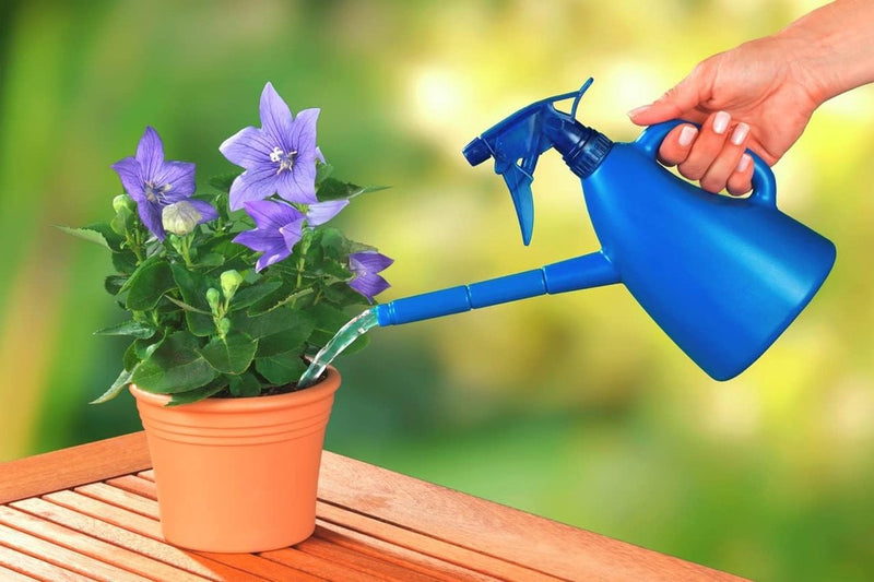 Plantenspuit en gieter - 3-in-1 functie, polypropyleen, 23 x 23,5 x 9 cm, blauw