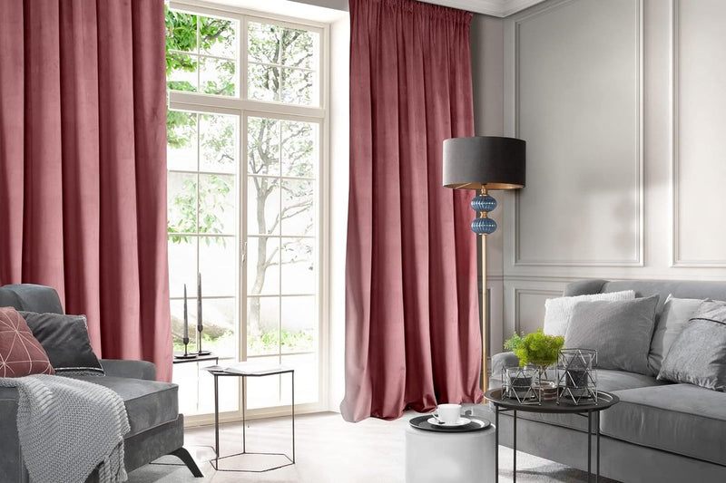 Fluwelen gordijn, met plooiband, 1 stuks, zacht, edel gordijn, 200 g/m², elegant, glad, effen, wollig, modern, klassiek, woonkamer