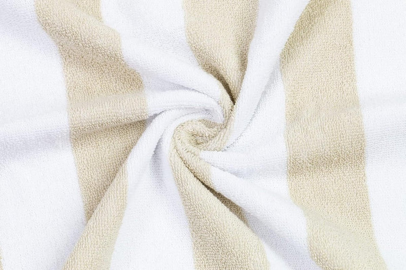 Saunahanddoek set van 2, 70x180 cm, beige-wit gestreept