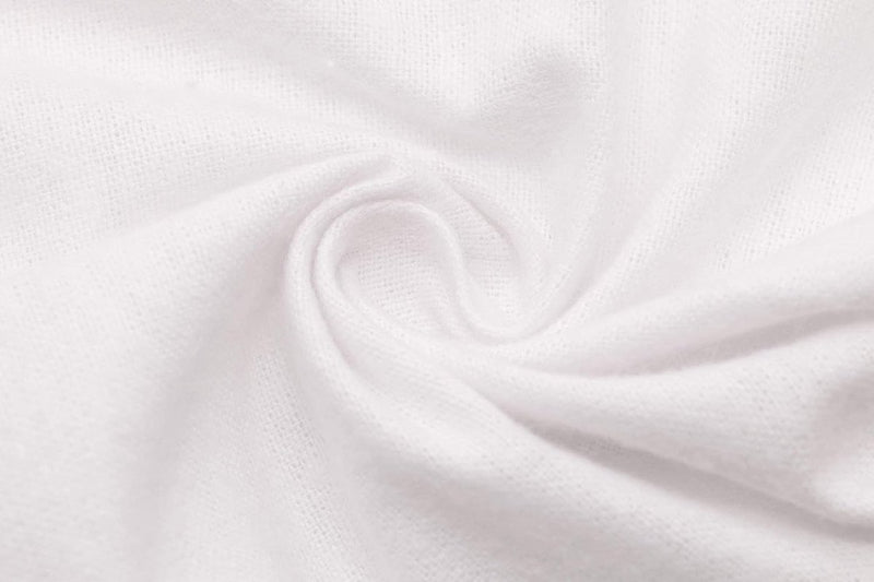 Set van 10 flanellen washandjes, 100% katoen, 25 x 25 cm, wit