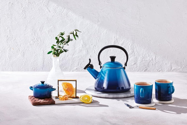 Mini-cocotte van aardewerk, 200 ml, 10 x 5 cm, azuur,