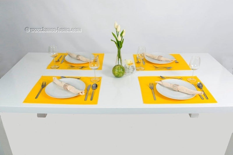 Placemat placemat placemats 4 stuks ca. 46 x 36 cm katoen vele kleuren (geel)