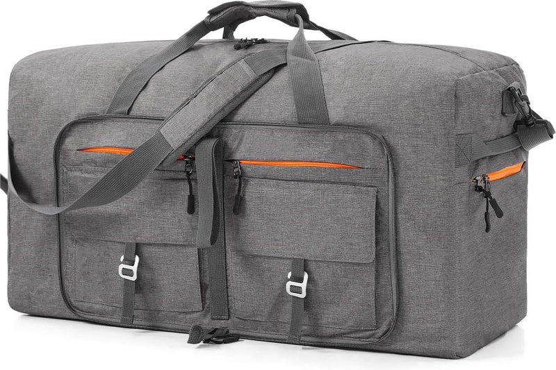 Lichtgewicht opvouwbare reistas Grote sporttas Dames Heren met schoenenvak Reistas Sporttas voor reizen Gym Vakantie Overnachting, B Grijs, reistas