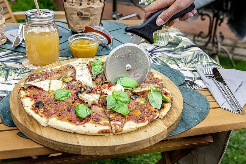 Pizzawiel van roestvrij staal, zwart, 50 x 50 x 20 cm