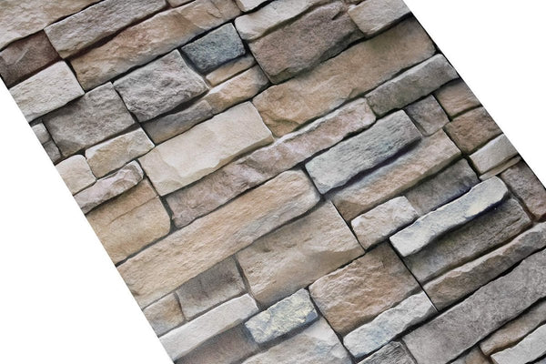 Zelfklevend behang, wandpapier, baksteen, zelfklevende muursticker, vintage baksteenbehang, decoratieve stickers voor meubels, wanddeur, waterdicht (breekgrijs, 45 x 300 cm)