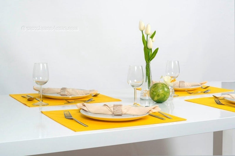 Placemat placemat placemats 4 stuks ca. 46 x 36 cm katoen vele kleuren (geel)
