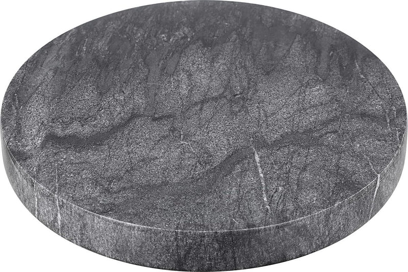 25 cm natuurlijk marmer zwart rond decoratief dienblad voor keuken kaptafel badkamer