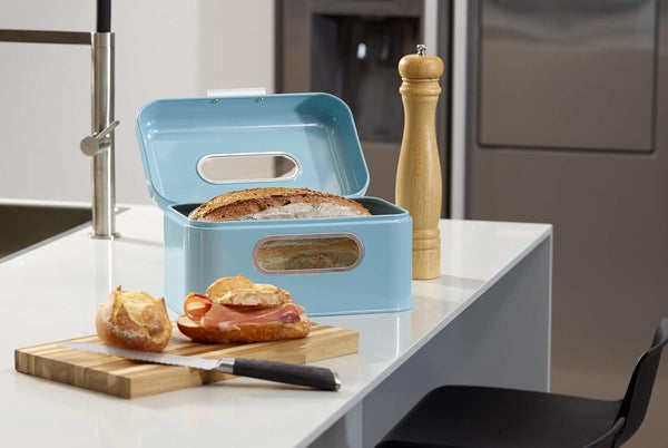 Retro-broodtrommel, lichtblauw, small